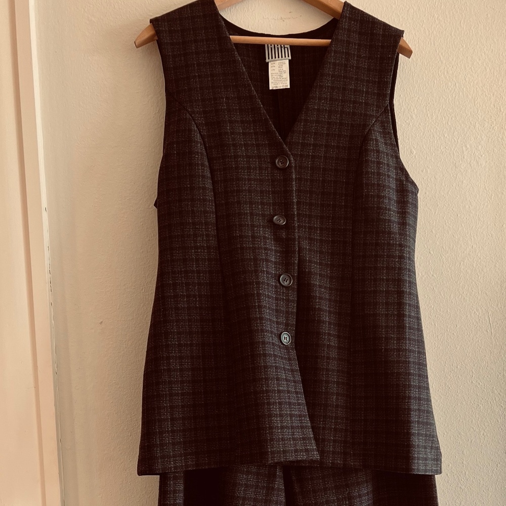 Lilith pantsuit, black plaid, size M but runs LARGE